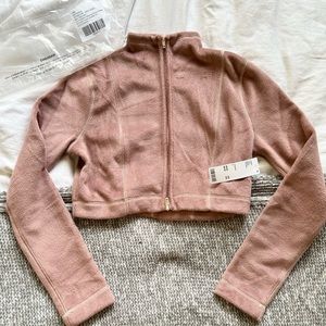 Urban Outfitters Bethany Fleece Zip-Up Jacket Crop